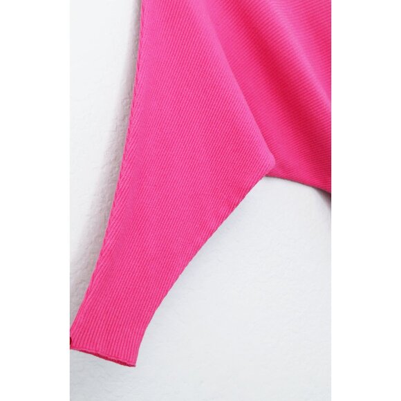 Makarthy Batwing Dolman Sleeves Ribbed Knit Drapey Sweater Cashmere Wool Blend - Picture 8 of 15